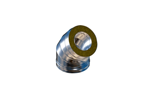 Отвод сэндвич D200/280 45 гр. ОГНИС (0,5 мм) нерж.