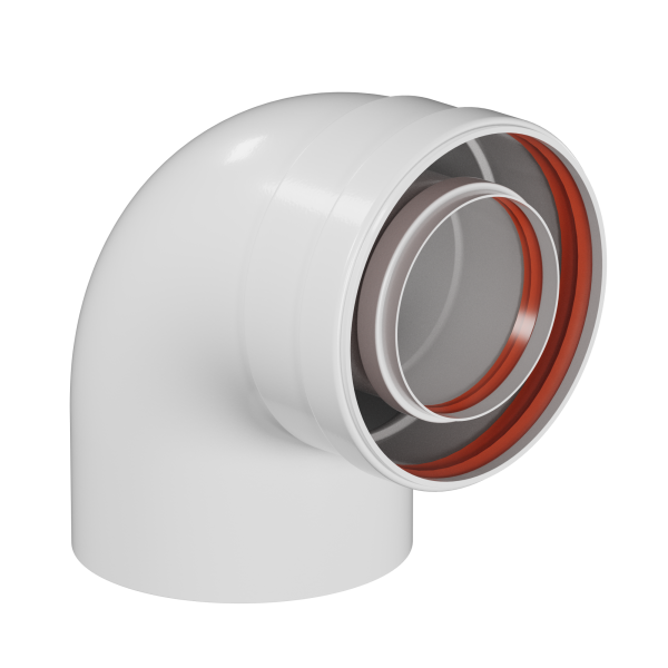 Отвод коаксиальный 80/125 90 гр. KRATS