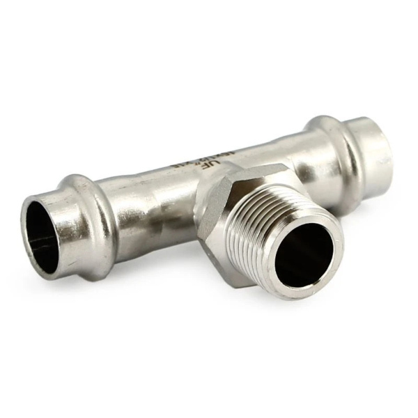 Тройник пресс-Н 22х1/2х22 (нерж. сталь) UNI-FITT