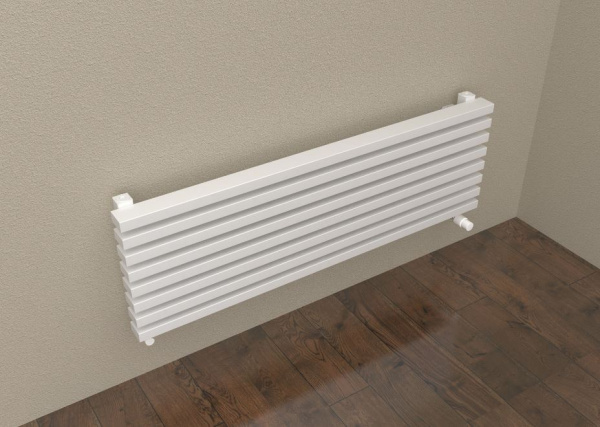 Радиатор QUADRUM 60H 1250 R [6 секций] (нижнее, правое, RAL1Т104S9016) KZTO