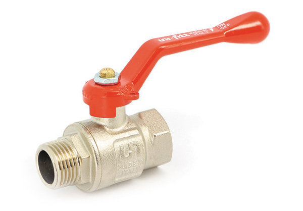 Кран шар.дл.руч. 1/2" ВН красная UNI-FITT полнопроходной
