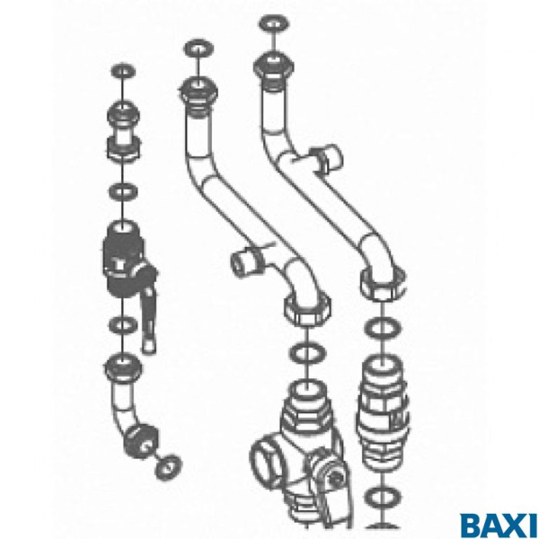 Комплект для подсоединения одного котла LUNA DUO-TEC MP+1.90-1.150 к коллектору