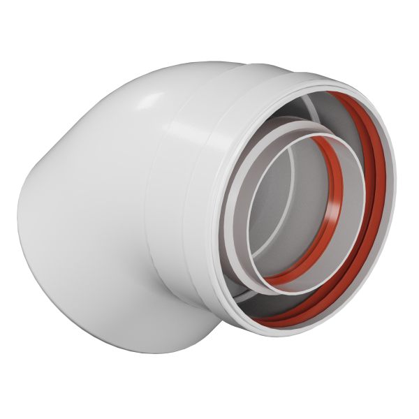 Отвод коаксиальный 80/125 45 гр. KRATS