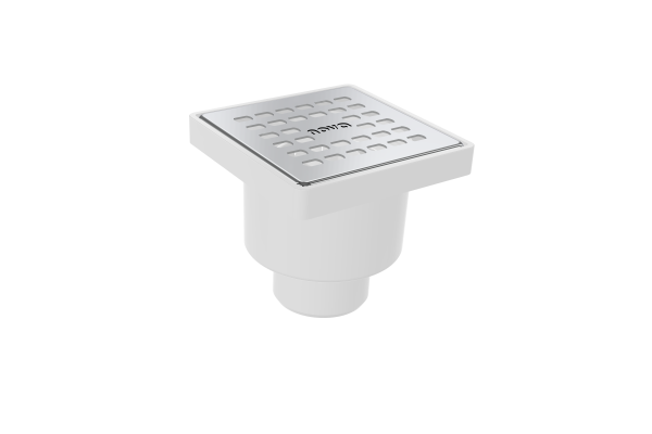 Трап прямой D50 нерж. реш. 100*100 "Сухой" NOVA Plastic