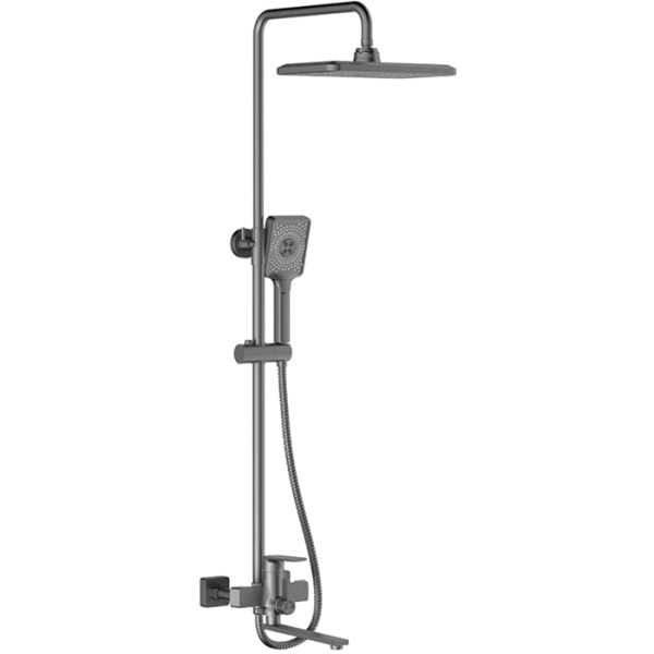 Душевая система верх.душ,лейка,излив,35 мм,цвет-оружейная сталь FRAP