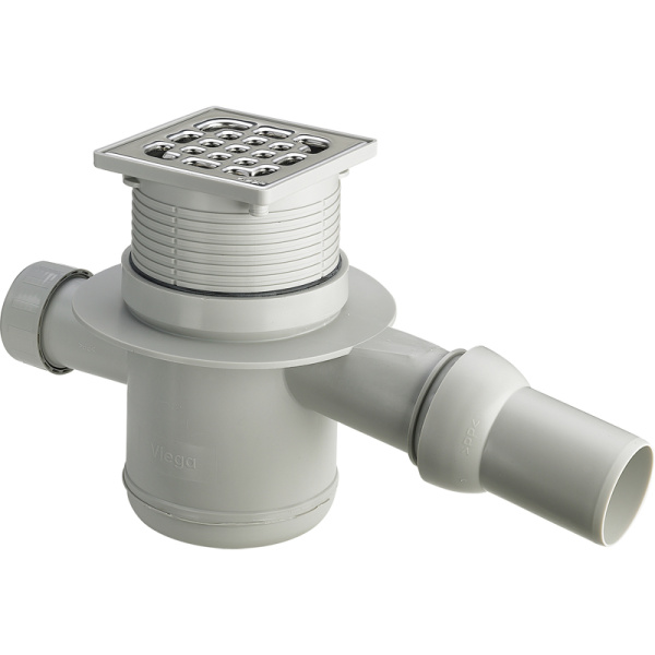 Трап Viega боковой D50 с рег. высоты нерж. реш. 100*100 (4921.4)