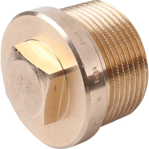 Заглушка НР 1" с квадратом и бортиком бронза VIEGA