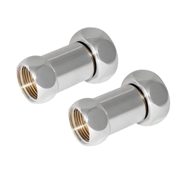 Соединение для полотенцесушителя 1"x1/2" ВВ прямое (хром)