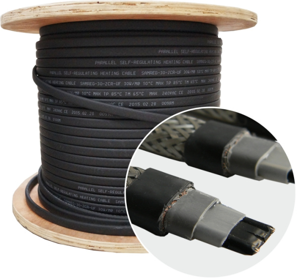Греющий кабель SRL 30-2 CR , M=30W (200м/рул) Rayhem