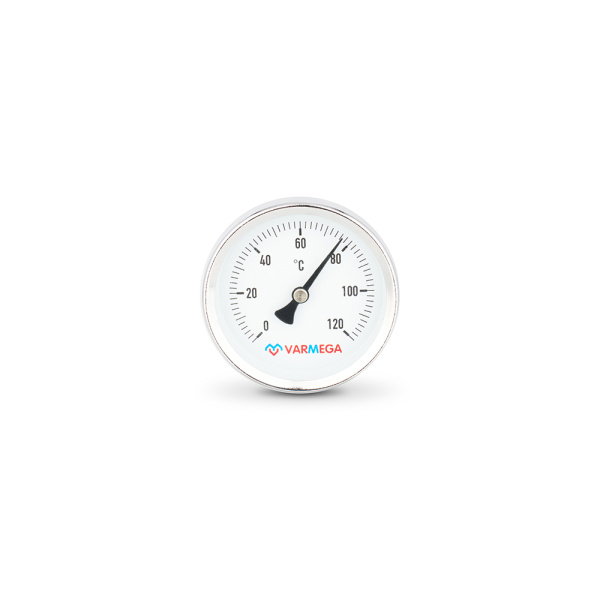 Термометр аксиальный 63 мм, 120°С (длина гильзы 75 мм) погружной VARMEGA