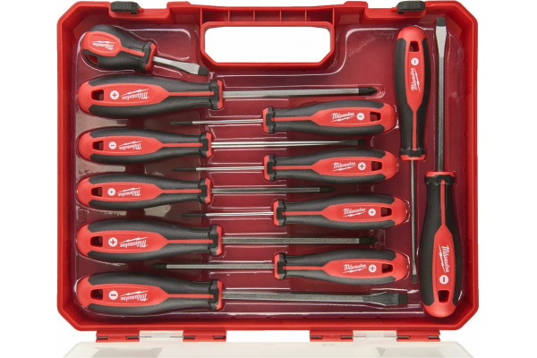 Набор магнитных отверток Milwaukee трехгранная рукоятка, пластиковый кейс (12 шт.)