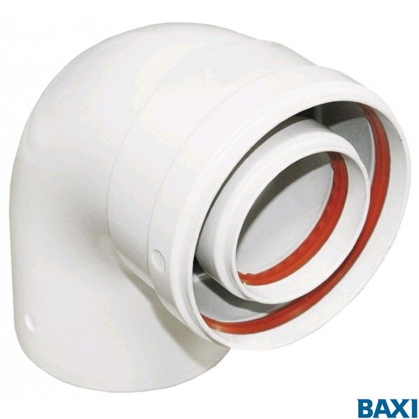 Отвод BAXI 90 град.диам. 125/80 мм  HT