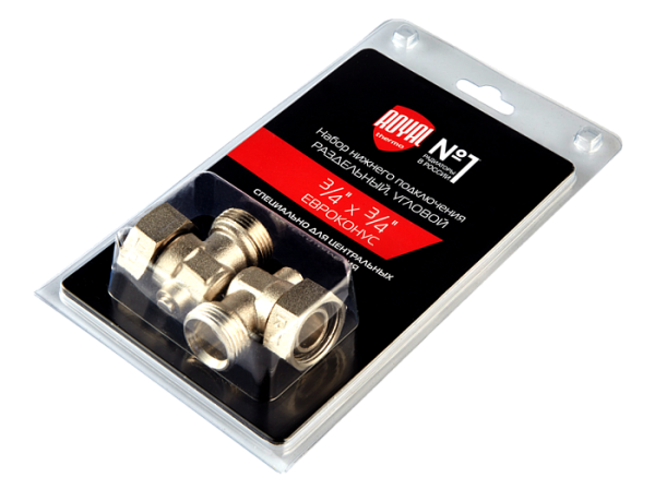 Набор нижнего подключения угловой раздельный 3/4х3/4ЕК 