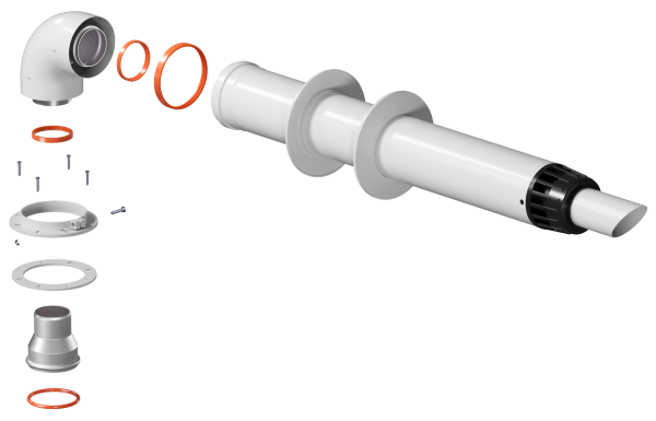 Комплект коаксиального дымохода АНТИЛЁД 60/100 (в комплекте адаптер 60/75 для NAVIEN и фланец) KRATS