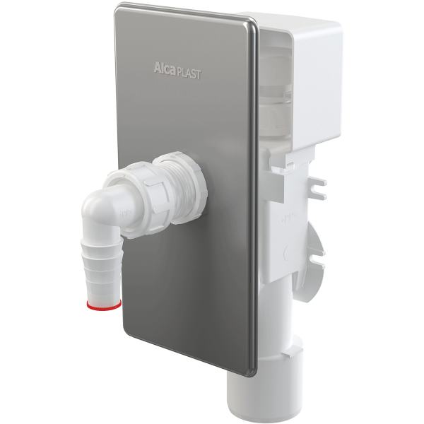 Сифон для стиральной машины  50х23/20 мм с клапаном разрыва струи под штукатурку, нерж. сталь