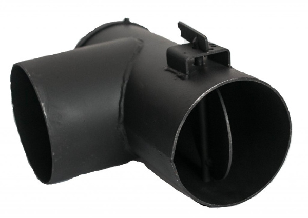 Переходник с шибером 90 гр. D150 мм (круглый/круглый) НМК