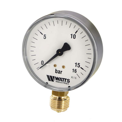 Манометр радиальный 16 бар (диаметр 100 мм, 1/2") MDR 03.22.216 WATTS