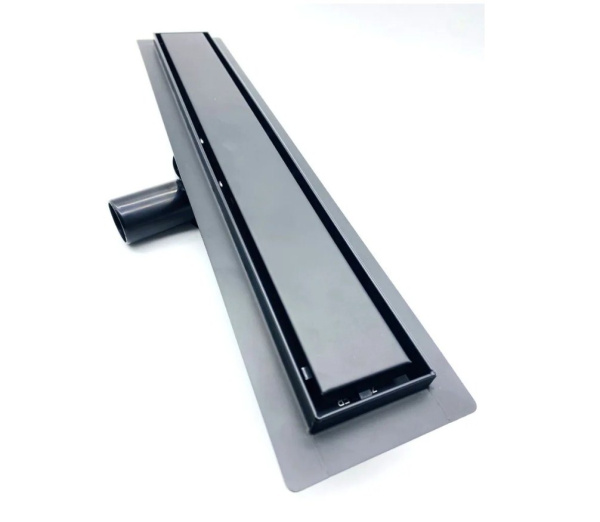 Душевой лоток с решеткой под кладку плитки (70x600 мм) с углом поворота 360°  черный матовый TIM