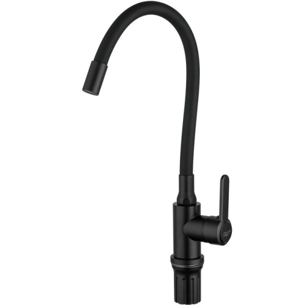 Смеситель для кухни бок D35 гиб.излив п/гайку хром черн. FRUD