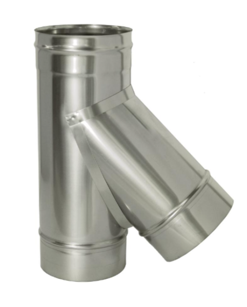 Тройник D180 45 гр. (430/0,8) нерж. Дымотек