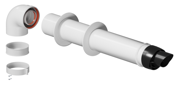 Комплект коаксиального дымохода для котлов D80/125 (METEOR 36C/36B/36H) KRATS