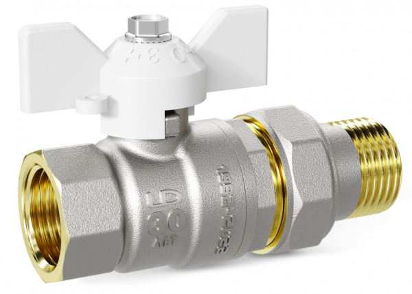 Кран шар.америк. 3/4" баб. белая НВ Ру40 LD Pride 