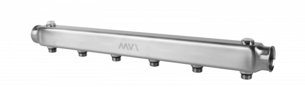 Коллектор ВВ 1 1/4"x1/2" (м\ц 100мм, нерж.) 6 выходов MVI