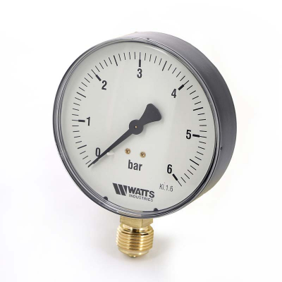 Манометр радиальный 6 бар (диаметр 100 мм, 1/2") MDR 03.22.206 WATTS