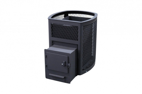 Печь банная "Копеечка" (с выносным топочным каналом) сетка высечка