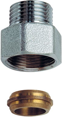 Переходник (муфта), ВР М24х19 - НР 3/4", L=30 мм FAR