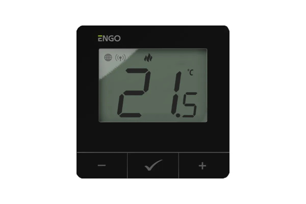 Термостат комнатный ENGO E25 (беспроводной, накладной, программируемый, черный)