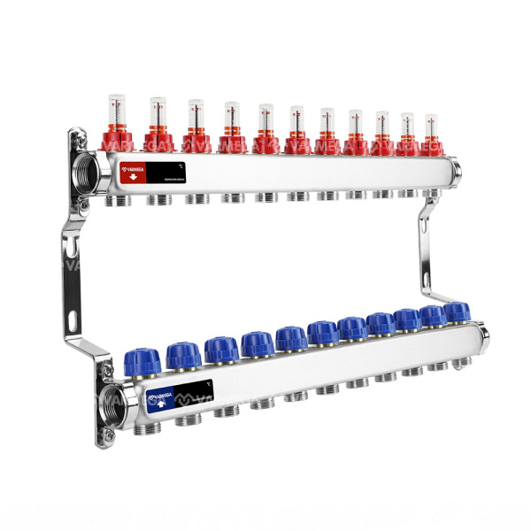 Коллекторная группа (c расходомерами) 11 выходов 1"x3/4"ЕК VARMEGA