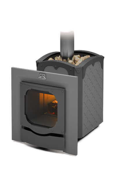 Печь для бани Былина-12 Ч Панорама (1.2) (без двери БЫЛИНА 16"/обрамления)