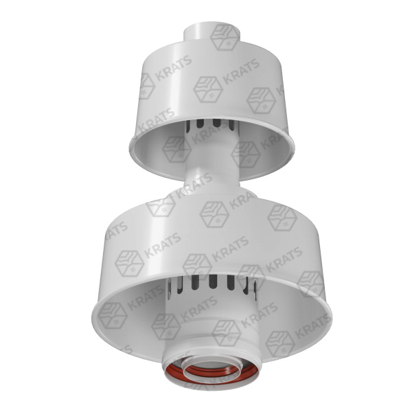 Оголовок с ветрозащитой D60/100 белый KRATS