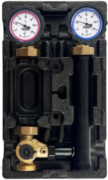 Насосная группа DN25 левая (с трехходовым, без насоса, в теплоизоляции) OGINT