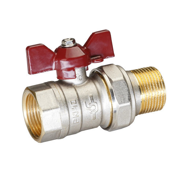Кран шар.америк.  11/4"  баб.красная TEMPER (88.В-А.1.1/4.Б)