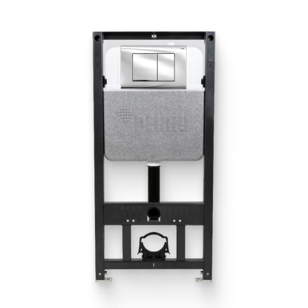 Инсталляция для подвесного унитаза РЕХАУ NOVAFLOW с прямоугольными клавишами пластик, хром, глянец