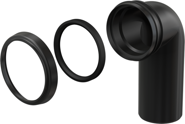 Колено стока, комплект DN 90/90