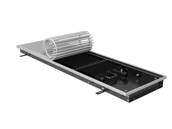 Конвектор внутрипольный ВИТРОН ВК.075.200.1250.2ТГ б/вентилятора  цвет-серебро