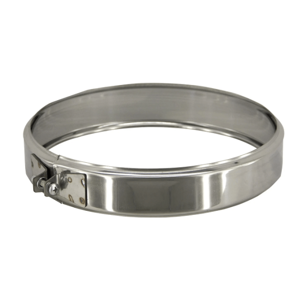 Хомут обжимной на болте Раструб 115 мм (нерж.0.5мм)