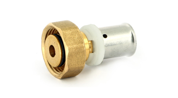 Муфта ВР 16х3/4" пресс с накидной гайкой евроконус UNI-FITT