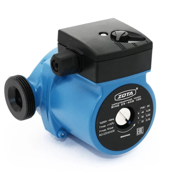 Насос циркул. ZOTA RING 25-40 L=130 (без гаек)