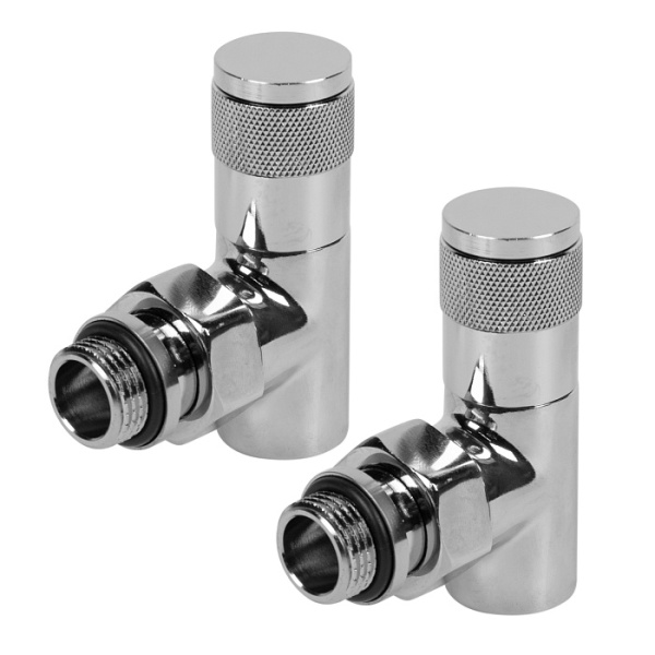 Набор дизайн-вентилей PIANO, угловой (хром) 1/2" Royal Thermo