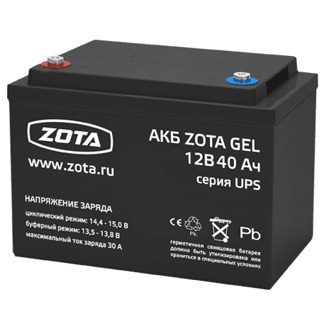 Аккумулятор ZOTA GEL 40 Ач, 12 В