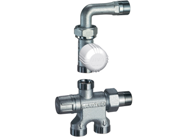 Узел терморег. 1/2" х М24х19 (для однотруб.) с запорно-балансировочными клапанами FAR