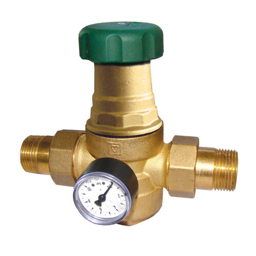 Редуктор давления DN15 1/2" (0,5–6,0 бар, манометр до 10 бар) HERZ