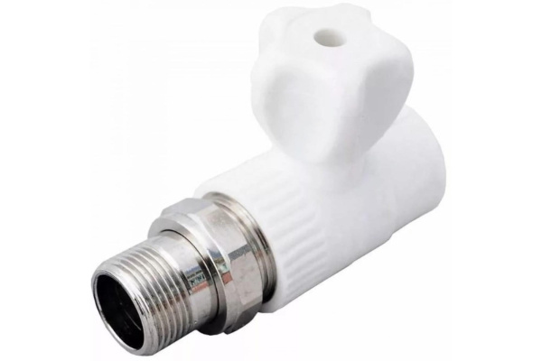 Кран 25*3/4 пласт.шар.с нак.гайкой прямой д/рад-ра RO pipe