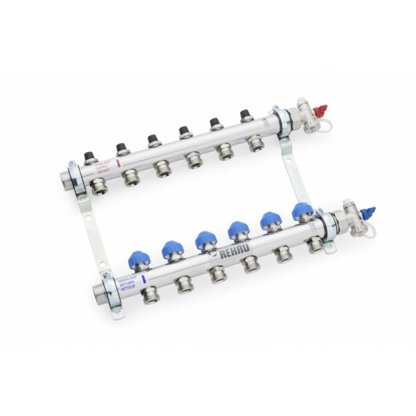 Коллекторная группа HKV (без расходомеров) 12 выходов 1"x3/4"ЕК REHAU