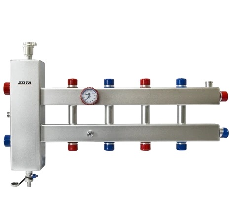 Гидроразделитель с коллектором горизонтальный 5 контуров (двухсторонний, нерж.) ZOTA