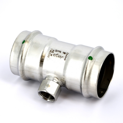Тройник пресс-В 54х1/2"х54 (нерж. сталь) VIEGA